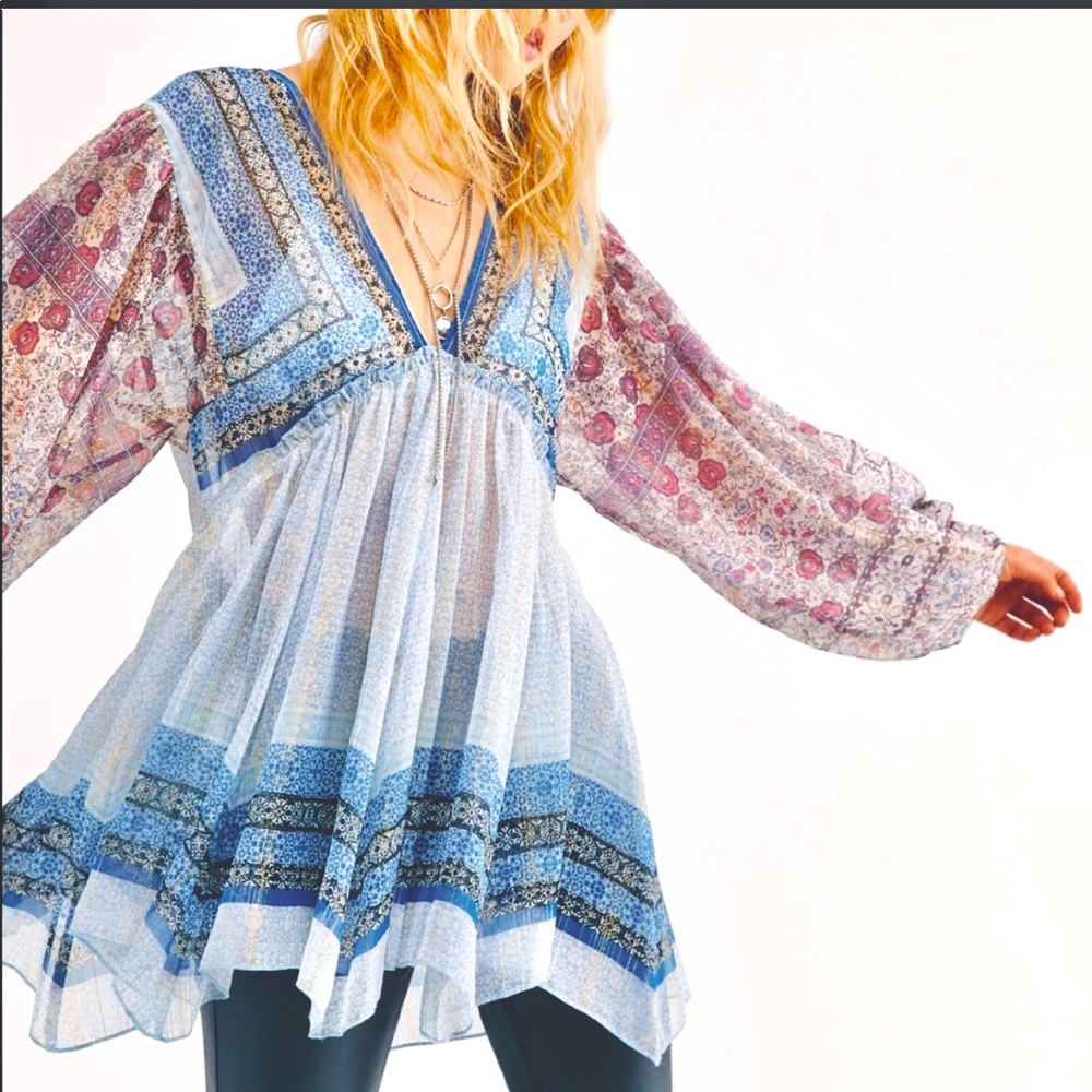 NEW Free People Aliyah Printed Tunic Medium